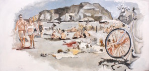 Linda Randazzo, Mondello, olio su tela, cm 160x70, 2014