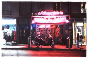 Paolo Amico, La tigre nella notte, penne a sfera su carta, cm 50x70, 2013